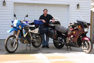 General representation,  Conc will include OEM Saddlebags, Givi's to go with the KLR. Tailpack on KLR not included.  Handsome but pudgy guy already taken.